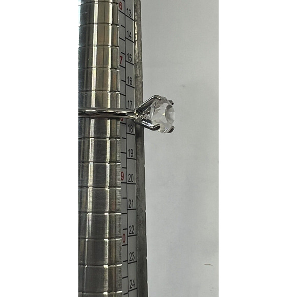 Vintage Uncas Round-Cut CZ Engagement Ring Size 8‎ Silver Tone - Picture 5 of 5